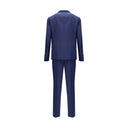 Blue Fleece Wool Two-Piece Suit