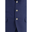 Blue Fleece Wool Two-Piece Suit