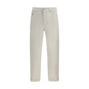 White Cotton Straight-Leg Jeans