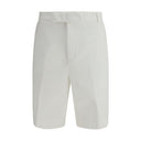 White Polyester Bermuda Shorts