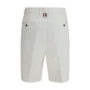 White Polyester Bermuda Shorts