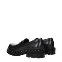 Black Leather Slip-On Loafers