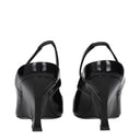 Black Leather Wedge Sandals