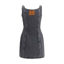 Gray Cotton Casual Dress