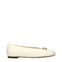 Beige Leather Ballet Flats