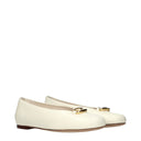 Beige Leather Ballet Flats