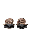 Black Leather Strap-On Sandals