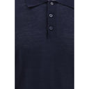 Blue Merino Wool Polo Shirt