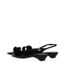 Black Leather Flat Sandals