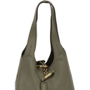 Bicolor Buffalo Leather Shoulder Bag