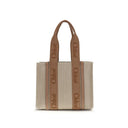 Beige Linen Shoulder Bag