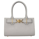 Gray Leather Handbag