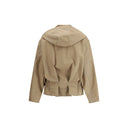Beige Cotton Full-Length Jacket