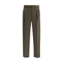 Bicolor Fleece Wool Casual Pants