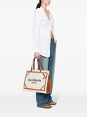 Balmain B-Army 42 canvas tote bag with leather details - Allure Absolue
