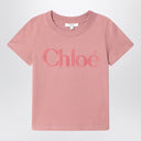 Chloé Pink cotton T-shirt with logo