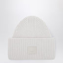 Acne Studios Light grey large face logo beanie - Yak