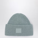 Acne Studios Dusty blue large face logo beanie - Yak