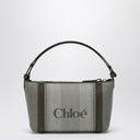 Dark green striped Chloé Carry tote bag in canvas