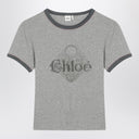 Chloé Chiné jersey baby-fit T-shirt with logo print