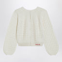 Chloé Milk-colored wool and cashmere knit cardigan