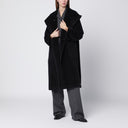 Tagliatore Black alpaca and wool-blend coat with hood