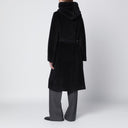 Tagliatore Black alpaca and wool-blend coat with hood
