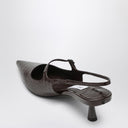 Jimmy Choo Didi 45 brown crocodile effect neckline