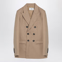 Ami Paris Sand-coloured double-breasted jacket in wool