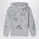 Sudadera con capucha gris Golden Goose con estampados por todas partes