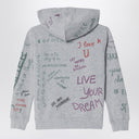 Sudadera con capucha gris Golden Goose con estampados por todas partes