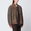 Golden Goose Vintage-effect brown bomber