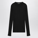 Dolce & Gabbana Dolce&Gabbana Black ribbed silk and cotton sweater