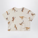 Camiseta corta de crema Givenchy con leopardos