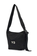 Y-3 black recycled polyester sacoche with adjustable strap Y-3