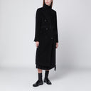 Tagliatore Black double-breasted coat with belt