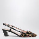 ROGER VIVIER Belle Vivier slingback de piel de potro con estampado de leopardo