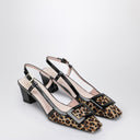 ROGER VIVIER Belle Vivier slingback de piel de potro con estampado de leopardo
