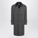 Maison Margiela Single-breasted black/white wool blend coat