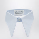 Maison Margiela Pointed collar in blue striped cotton
