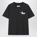 MM6 Maison Margiela Black T-shirt with Numeric patch and tape detail