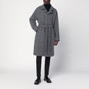 Tagliatore Black and blue coat with belt
