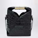 MM6 Maison Margiela Small Japanese bag in black crocodile-embossed leather