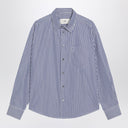 Ami Paris Ami De Coeur striped shirt in white and blue
